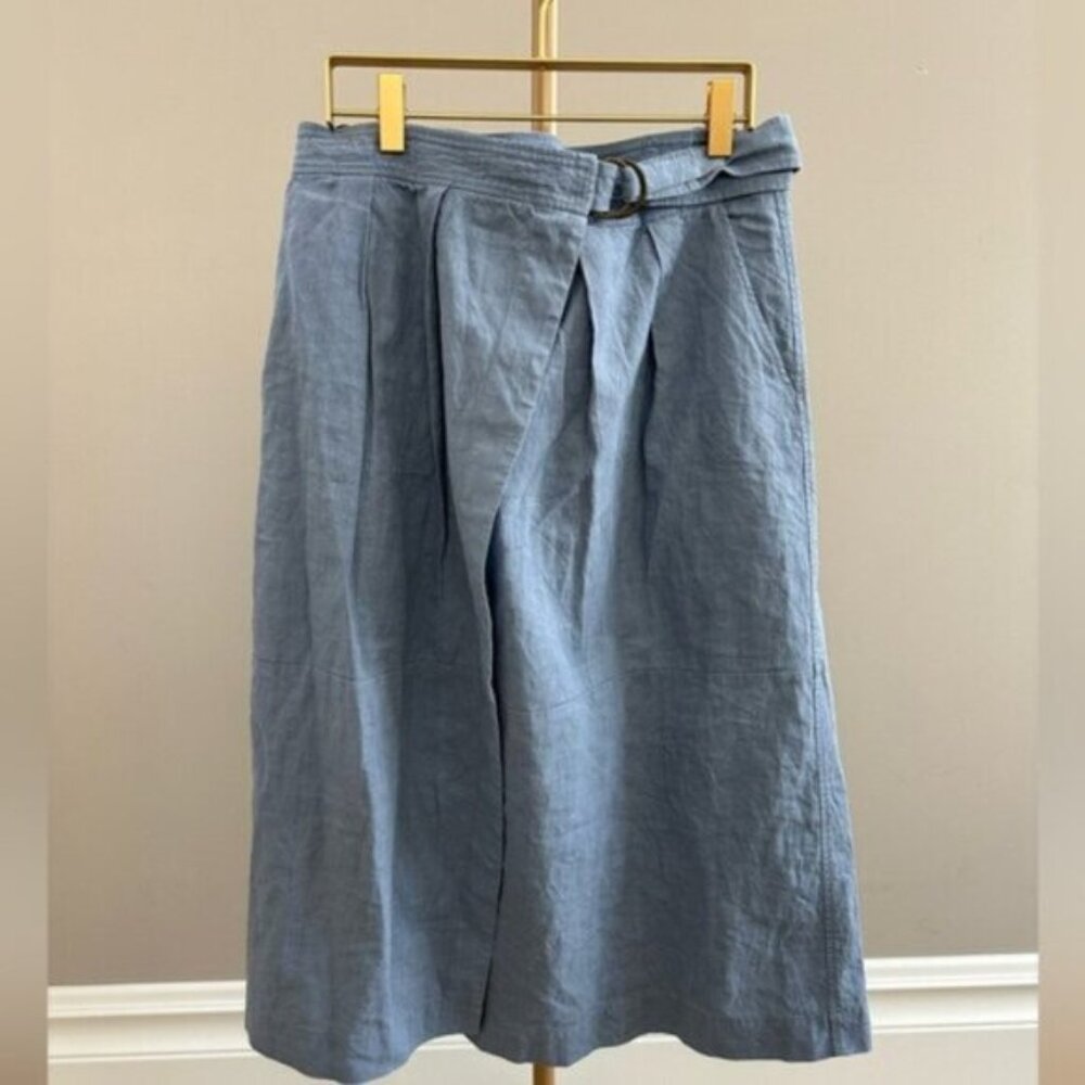 Forte_Forte Linen Blend Wrap Midi Skirt • Size 8 • Italian Designer Resortwear